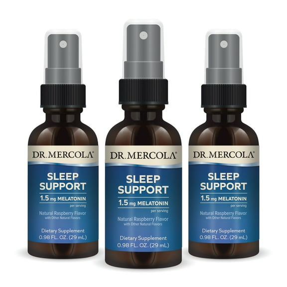 Dr. Mercola Sleep Support with Melatonin Spray, 1.5 mg Melatonin Per Serving, 35 Servings, Dietary Supplement, Supports Healthy Sleep and Mental Focus, Non-GMO