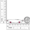 thumbnail image 2 of Gem Stone King 925 Sterling Silver Red Created Ruby and White Lab Grown Diamond Tennis Bracelet for Women | 4.30 Cttw | Gemstone July Birthstone | Oval 7X5MM | 6 inch + 1 inch Extender, 2 of 3