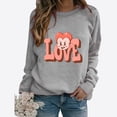 thumbnail image 1 of Meichang T-Shirt de la Saint-Valentin pour Femmes Mignon Cœur Graphique Hauts de Vacances Manches Longues Col Rond Chandail en Molleton Décontracté de Printemps, 1 of 3