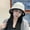 E-520 White Plush Fisherman Hat, variant on Hat For Women In Autumn And Winter, Korean Version, Plain Face Covering, Fashionable And Versatile Basin Hat, Small Plush Knitted Bucket Fisherman Hat That Shows Face
