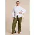 thumbnail image 4 of ELOQUII Women's Plus Size Cut Out Hem Button Up, 4 of 6