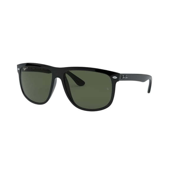 RAY-BAN RB4147 BOYFRIEND Square Shape Sunglasses Polished Black Frame | Polarized Dark Green Lens 60mm
