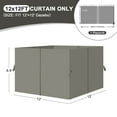 thumbnail image 2 of Aoodor 12' x 12' Gazebo Curtain Set Protecting Privacy Side Walls 4 Panels, Curtain Only - Grey, 2 of 11
