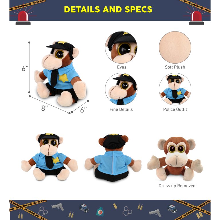 DolliBu Squat Sheep Police Officer Plush Toy – Super Soft Squat Sheep Cop  Stuffed Animal Dress Up with Cute Cop Uniform & Cap Outfit – 9.5″ Inch -  DolliBu