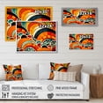 thumbnail image 4 of Designart Geometric framed wall art, Harmonious Shapes in Orange Abstraction I , Abstract Geometric Large framed wall art decor, Orange Modern Gold framed wall art, 40x30 inches Gold Frame, 4 of 5