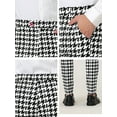 thumbnail image 6 of Unique Bargains Men's Geometric Printed Color Block Flat Front Dress Pants 38 Black White, 6 of 6