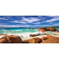thumbnail image 4 of Tropical Piggy Bank, Exotic Rocky Coast with Wave Seychelles Island Paradise Beach Scenery, Ceramic Coin Bank Money Box for Cash Saving, 3.6" X 3.2", Cinnamon Blue Turquoise, by Ambesonne, 4 of 4