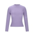 thumbnail image 4 of STETMN Women's Ribbed Knit Shirts Mock Neck Warm Tops Spring Long Sleeve Basic Underwear Top, 4 of 7