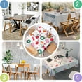 thumbnail image 4 of Christmas Square Tablecloth 60x60 Inch – Waterproof Polyester Printed Table Cover, Wrinkle Resistant & Washable for Kitchen Dining Picnic Party Decor, Single-v4-13, White, 4 of 6
