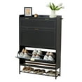 thumbnail image 5 of YOCWO Shoe Storage Cabinet with 2 Flip Doors and 1 Drawer for Entryway, Black, 31.5" * 9.25" * 46.85", 5 of 10