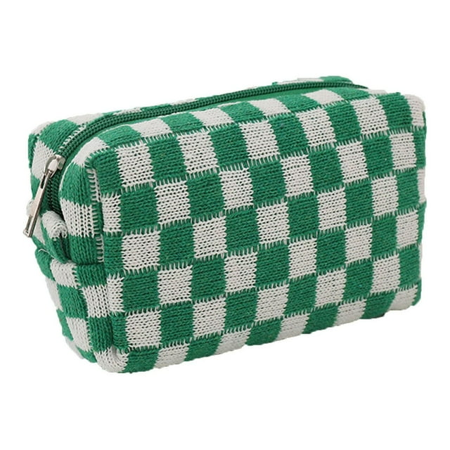 Neceser de viaje a cuadros para maquillaje, neceser de viaje, neceser a cuadros, neceser portátil, neceser de viaje para mujeres y niñas, neceser de viaje para vacaciones.