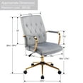 thumbnail image 3 of Duhome Office Chair Desk Chairs with Arms Adjustable Computer Chair Swivel Velvet Task Chair Gray, 3 of 8