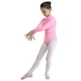 thumbnail image 4 of MSemis Girls Team Basic Uniform High Mock Neck Ballet Dance Leotard Pink 5-6, 4 of 6