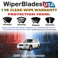 thumbnail image 2 of 2000 Subaru Forester Beam Wiper Blades Wipers w/1yr Warranty (Set of 2) (WiperBladesUSA), 2 of 5