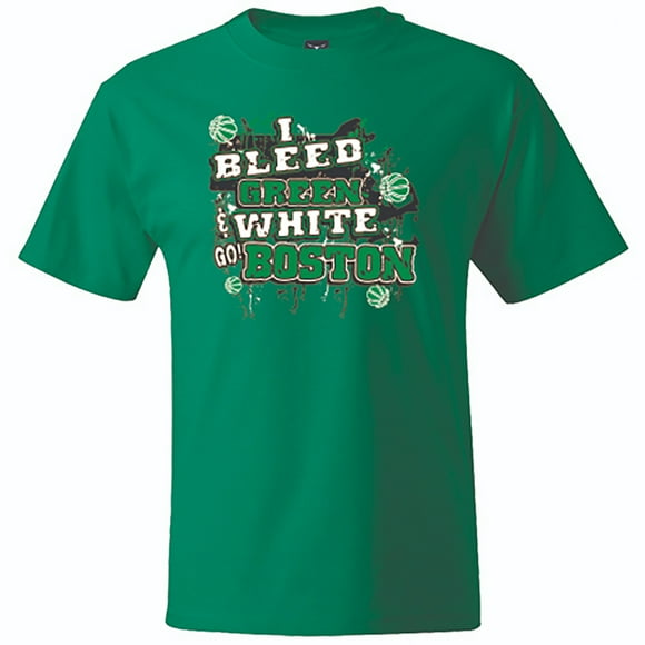 Boston Basketball "I Bleed Green & White - GO Boston!" T-shirt