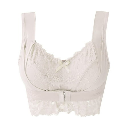 LMKIHUSA Womens Wireless Lace Bras High Impact Push Up Bra Wirefree Bralette Strappy Bra Back Smoothing Soft Everyday Bra complexion XL