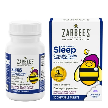 Zarbee's Children's Sleep Chewable Tablet with Melatonin, Grape, 30 Ct