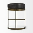 thumbnail image 5 of Mercana Hollyfield 29" Total Height Black Leather Seat Gold Metal Base Stool, 5 of 9