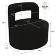 thumbnail image 2 of BELLEZE Contemporary Teddy Swivel Chair with Open-Back Design, Cozy Upholstered Accent Chair for Living Room, Bedroom, or Office - 360° Rotating Base - Burke (Black), 2 of 7