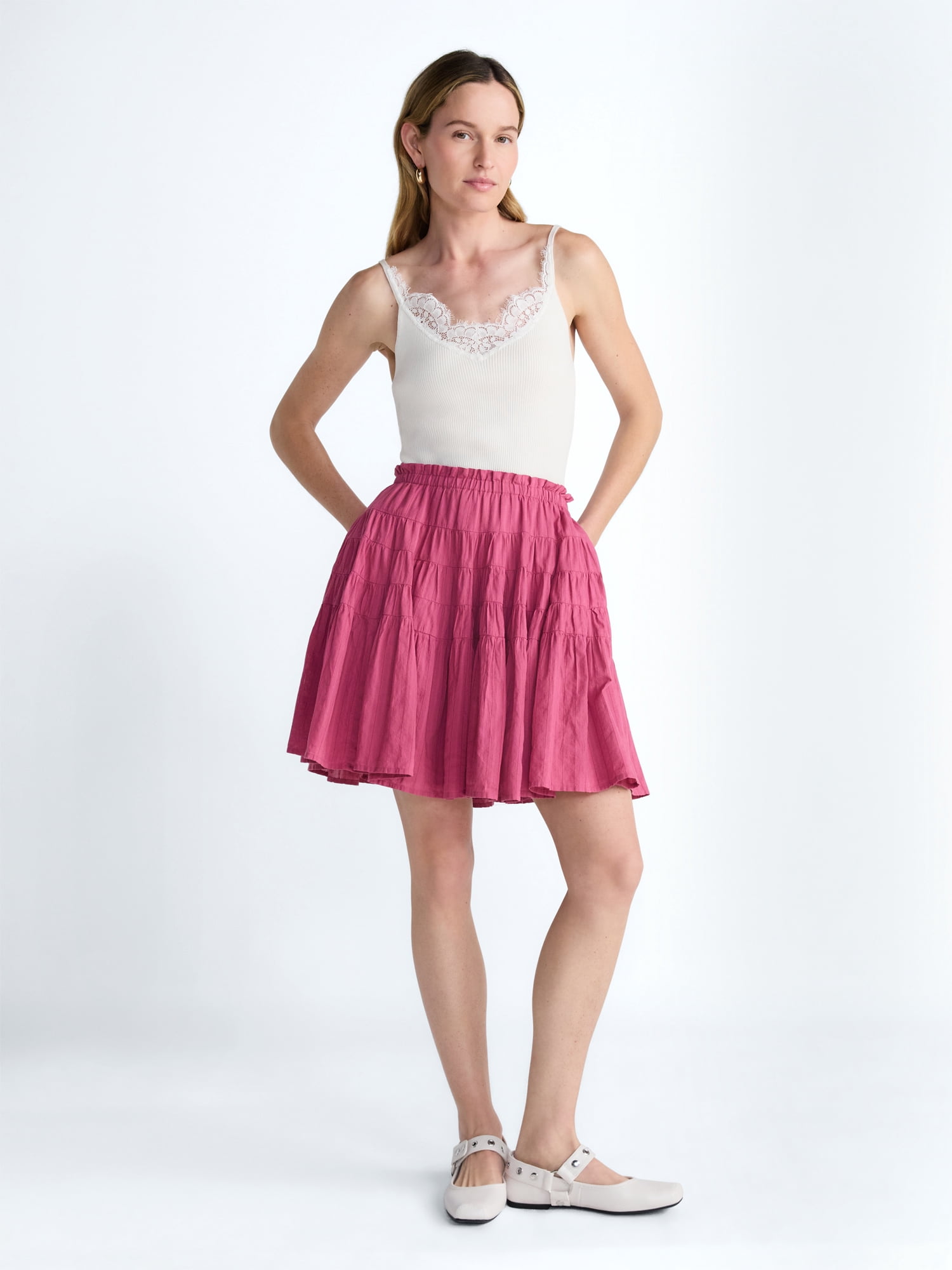 Scoop Women's and Women's Plus ATK Tiered Skirt, Sizes XS-4X