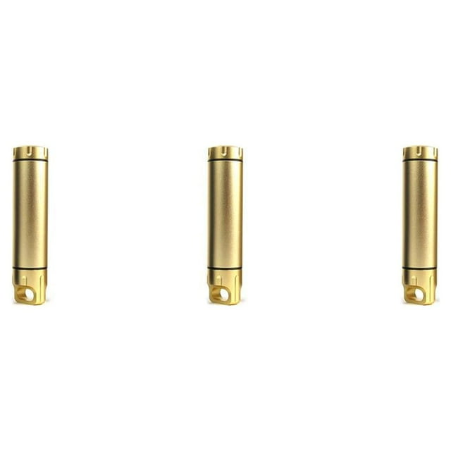 Guardoinrt Bouteille Sèche Scellée pour l'Extérieur Étui Porte-Clés Randonnée Contenant Briquet Porte-Comprimés Urgence Voyage Rangement Organisateur Or 3Ensemble
