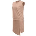 thumbnail image 5 of Maqroz Women 2 Piece Outfits Sets Summer Solid Crew Neck Sleeveless Tank Top and Skort Set with Built In Shorts Vacation Office Beige XL, 5 of 9