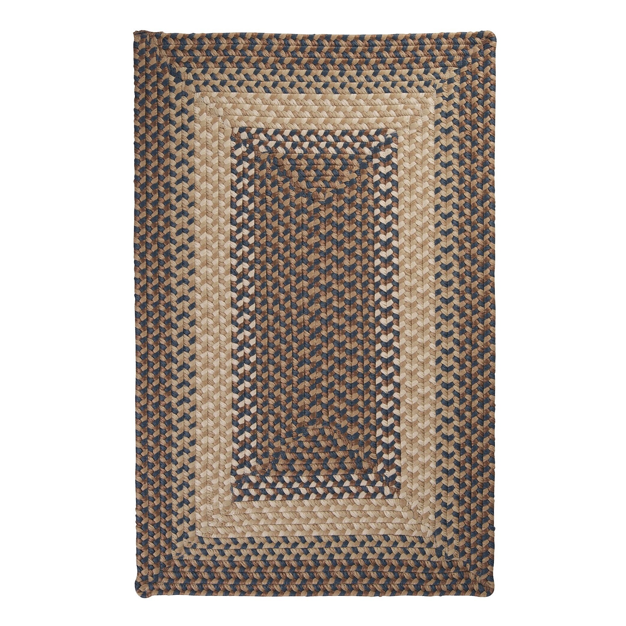 8' Neutral Braided Reversible Square Area Throw Rug