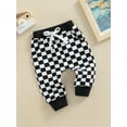thumbnail image 4 of Bagilaanoe Newborn Baby Boy Girl Casual Long Pants Checkerboard Printed Trousers with Pockets 6M 12M 18M 24M 3T Sweatpants, 4 of 7