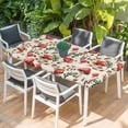 thumbnail image 2 of Red Mushrooms Table Cloths for 5 Foot Rectangle Tables, Maple Leaves Plants Vintage Botanical Patio Waterproof Elastic Fitted Tablecloths, Washable Rectangular Table Cover for Camping, 2 of 8