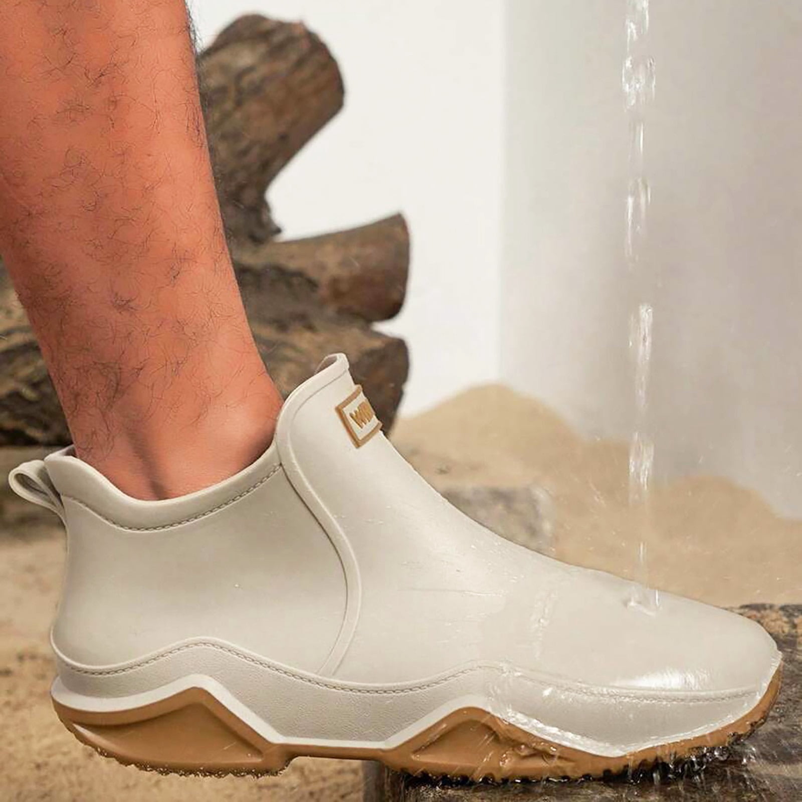 Chenyee Unisex Waterproof Rain Shoes Rubber Ankle Rain Boots Outdoor Non Slip Footwear for Gardening Fishing