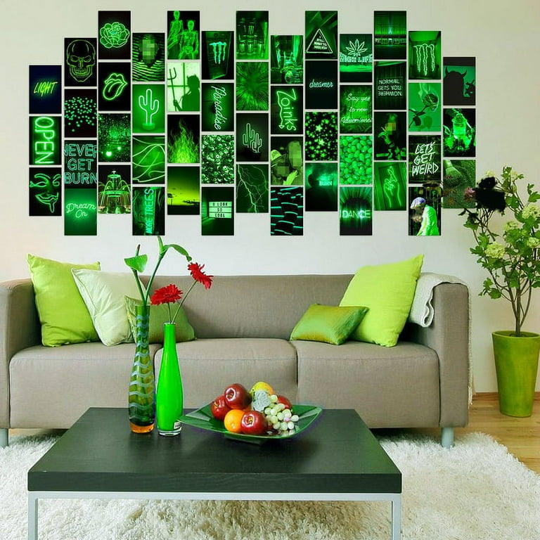 Neon Green Aesthetic Photo Wall Collage Kit 