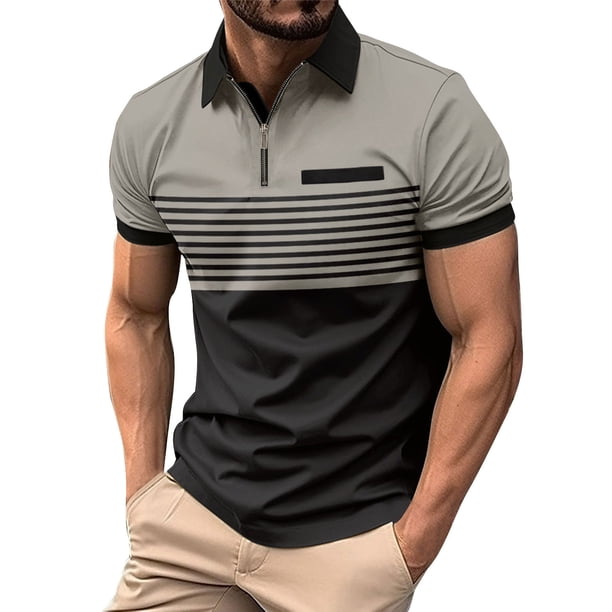 Men's Summer Leisure Culture Breathable Short Sleeved Shirt Top XL