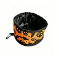 thumbnail image 2 of Aoznliie Dog Bowls, Pumpkin Halloween Collapsible Lightweight Fabric Bowl for Camping, 6x6x4 inch Portable Dog Water Bowl for Outdoor Walking, Black, 2 of 7