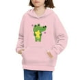 thumbnail image 3 of Xoenoiee Boys Hoodies Pullover Hooded Sweatshirt for Kids Cosy Playwear with Kangaroo Pocket Fall Winter Long Sleeve Tops for Workout, Cartoon Crocodile Flower Pink Pattern, S, 3 of 7