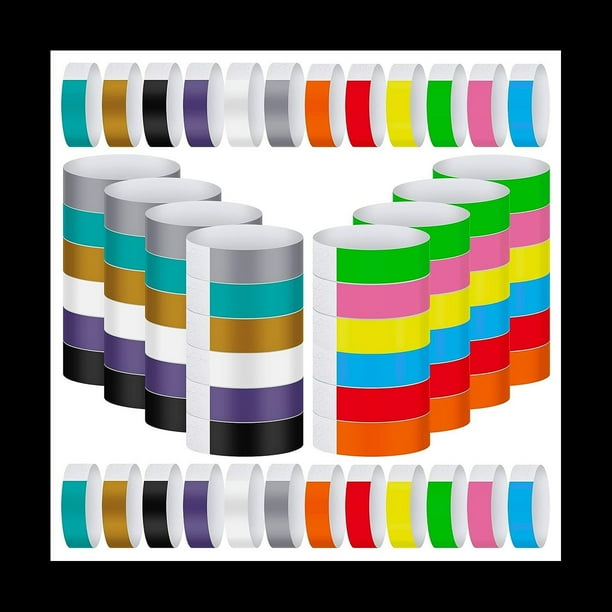 1200 Piezas de Pulseras Impermeables para la Mano, Pulseras de NeóN para Eventos, Pulseras de Concierto, Pulseras Adhesivas para Colores de Fiesta