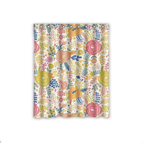 Rideau de douche en tissu 182,9 x 182,9 cm, peinture florale