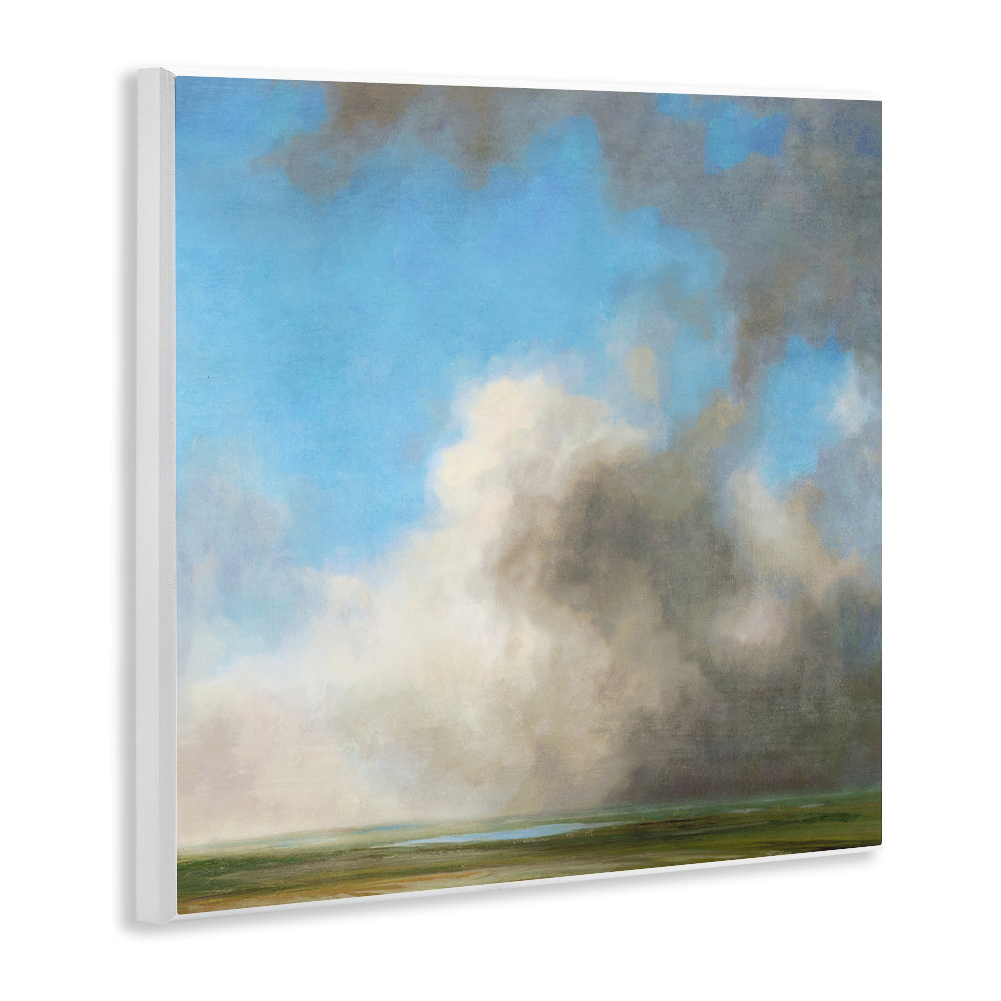 Stupell Industries Soft Full Clouds View Landscape & Nature Painting Unframed Art Print Wall Art, 12 x 12
