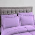 thumbnail image 2 of DNG Creations 5 Piece Box Stitched Striped Pattern Comforter 100% Egyptian Cotton Quilt Cover 800 TC All Season 550 GSM ( Twin/Twin XL Size ) Stripe Lilac Colour, 2 of 5