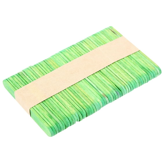 50 Pcs Colored Popsicle Sticks for Crafts, 3.6 Inch Colored Wooden Craft Sticks, Ice Cream Sticks, Rainbow Popsicle Sticks, Great for DIY Craft Creative Designs and Children Education