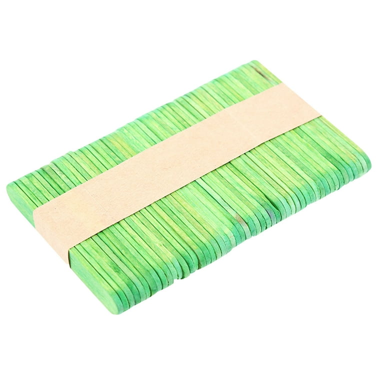 50 Pcs Colored Popsicle Sticks for Crafts, 3.6 Inch Colored Wooden Craft  Sticks, Ice Cream Sticks, Rainbow Popsicle Sticks, Great for DIY Craft  Creative Designs and Children Education 