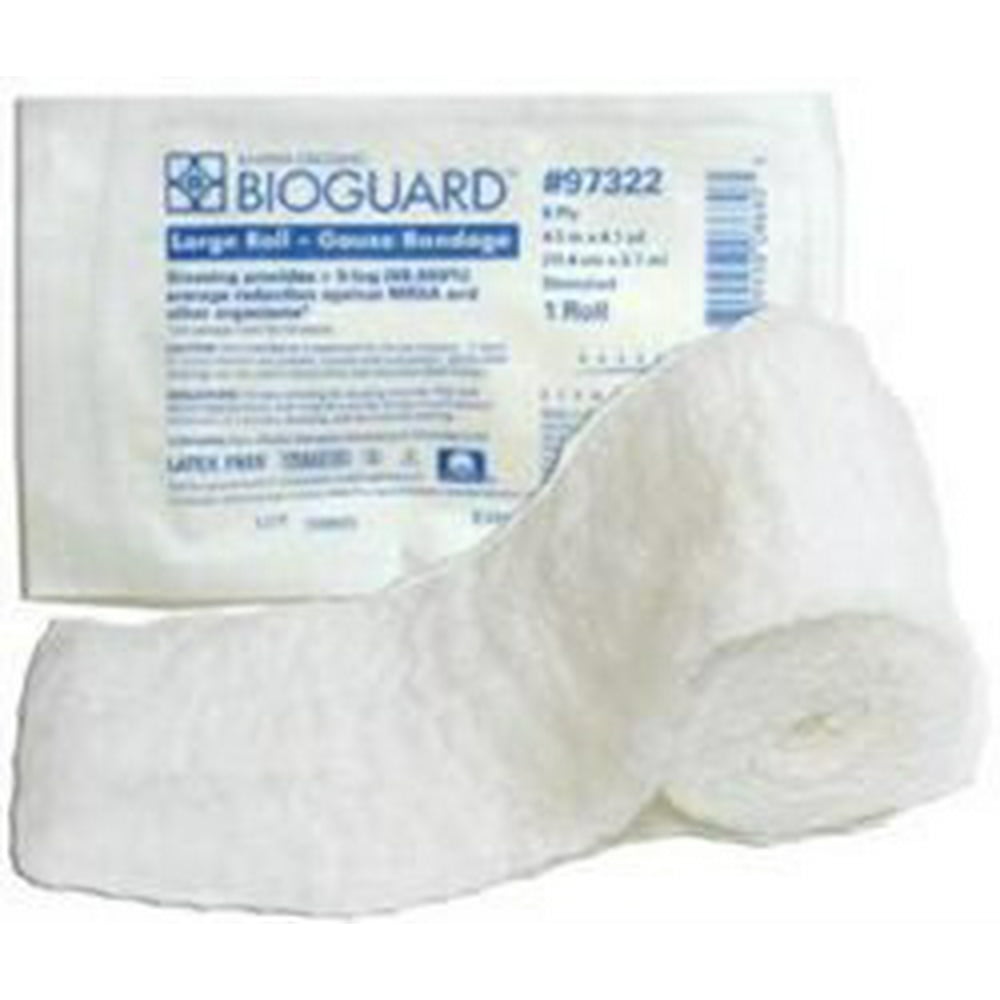 Bioguard Antimicrobial Gauze Dressing, Gauze / PolyDADMAC 6Ply 41/2