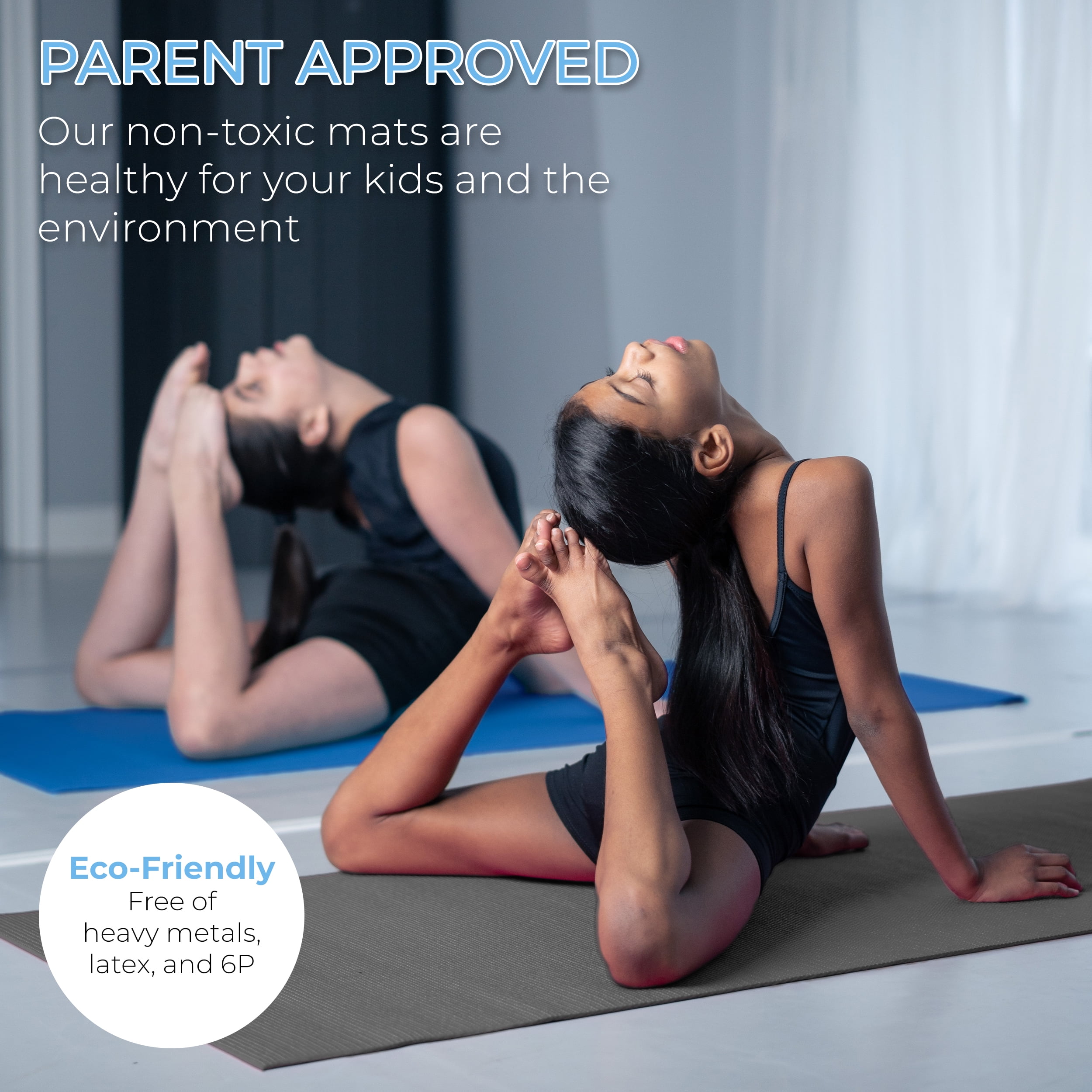 Hello Fit Bulk Yoga Mats, 10-Pack – 68" x 24", 4mm Thick, Non-Slip & Non-Toxic – Ideal for Schools, Studios & Gyms, Cool Gray