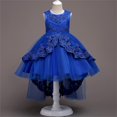 thumbnail image 6 of CPNG Girls' Vibrant Sleeveless Embellished Lace & Tulle High-Low Flower Girl Dress – Elegant Bodice with Intricate Embroidery, Flowy Ball Gown Skirt for Weddings, Birthday Parties, 6 of 7