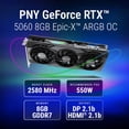 thumbnail image 3 of PNY NVIDIA GeForce RTX™ 5060 Epic-X™ ARGB OC Triple Fan, Graphics Card 8GB GDDR7, SFF-Ready, 2-Slot, 3 of 21
