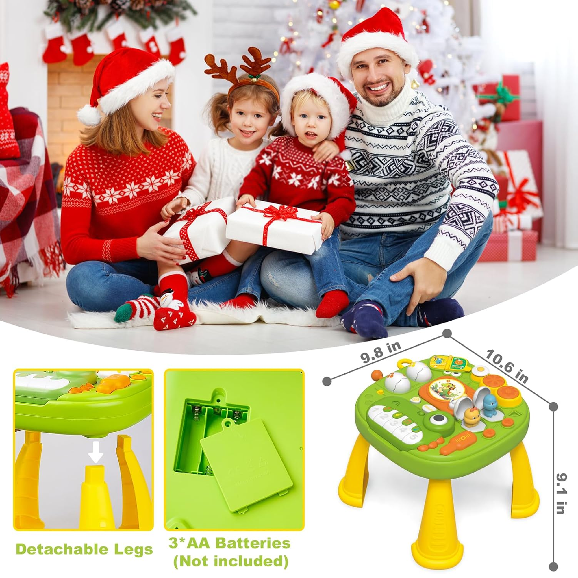 Richgv Baby Activity Center Learning Activity Table, Dinosaur Toy Musical Standing Play Table Baby Toy for 1-3 Year Boys Girls