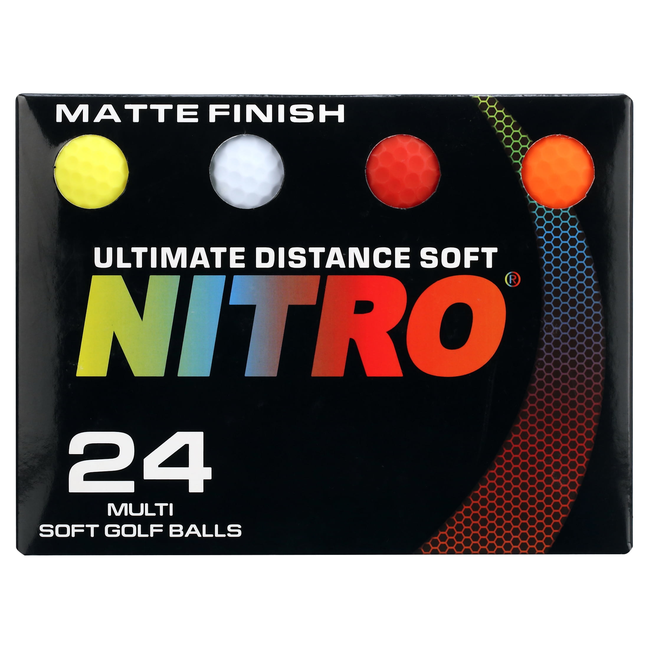 Nitro Golf Ultimate Distance Soft Multi Golf Ball, 24-Pack, Matte