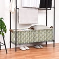thumbnail image 3 of Yayeee Foldable Storage Basket for Shelves Waterproof Cloth Bins with Handles, Olive Green Flowers, 3 of 7