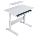 thumbnail image 4 of Fompes Child Computer Desk,39 Inch Wide 50-Degree Tiltable Desktop,Adjustable Height Kids Desk with Bookshelf Hutch for Boys Girls (White), 4 of 13
