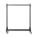 thumbnail image 1 of KFFKFF Clothes Rack, Rolling Clothing Garment Rack with Hanging Rod and Side Hooks, 198 lbs Load Capacity, Heavy Duty Carbon Steel Clothing Racks with Wheels, 1 of 9