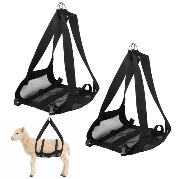 2 Pcs Calf Slings, Heavy Duty Nylon Animal Weighing Sling for Small Livestock with Reinforced Webbing, Carry Straps and Breathable Mesh for Weighing Lamb Goat Dog Cat Balance Scale